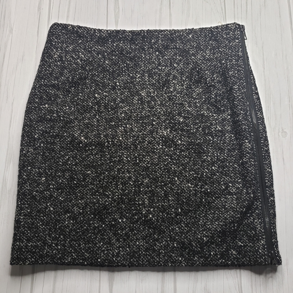 Wool Blend Mini Skirt Size 10 Grey Speckled B.B Dakota